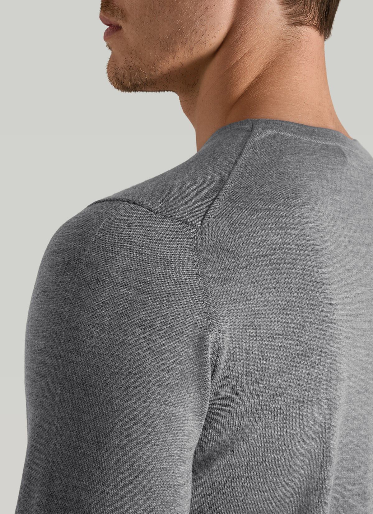 Pullover Rundhals 1/1 Arm, Shark Skin Detailansicht 1