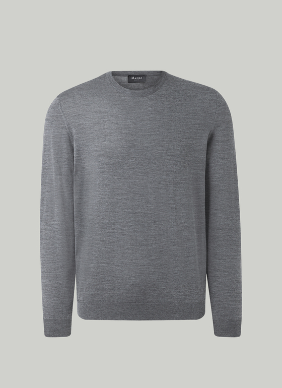 Pullover Rundhals 1/1 Arm Shark Skin Frontansicht