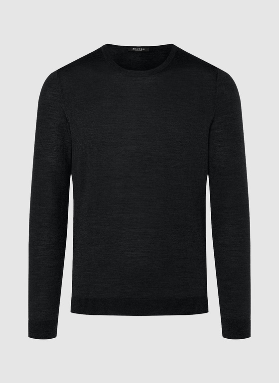Pullover Rundhals 1/1 Arm Black Frontansicht