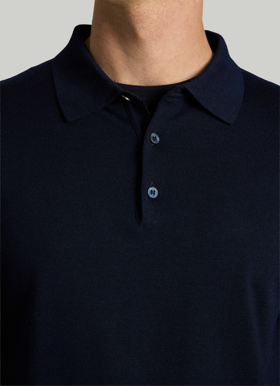 Pullover Polokragen Midnight Blue Frontansicht
