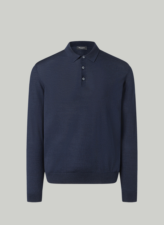 Pullover Polokragen Midnight Blue Frontansicht
