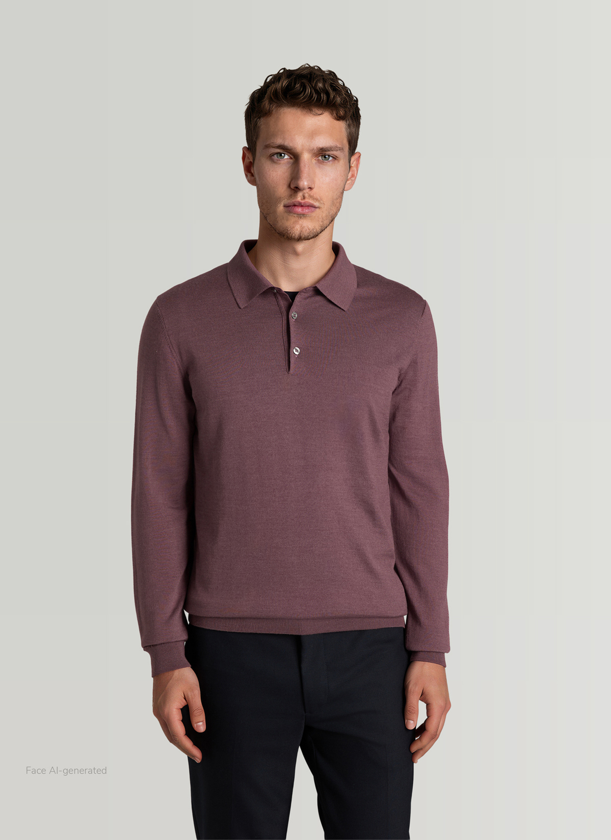 Pullover Polokragen, Mellow Cherry Detailansicht 2