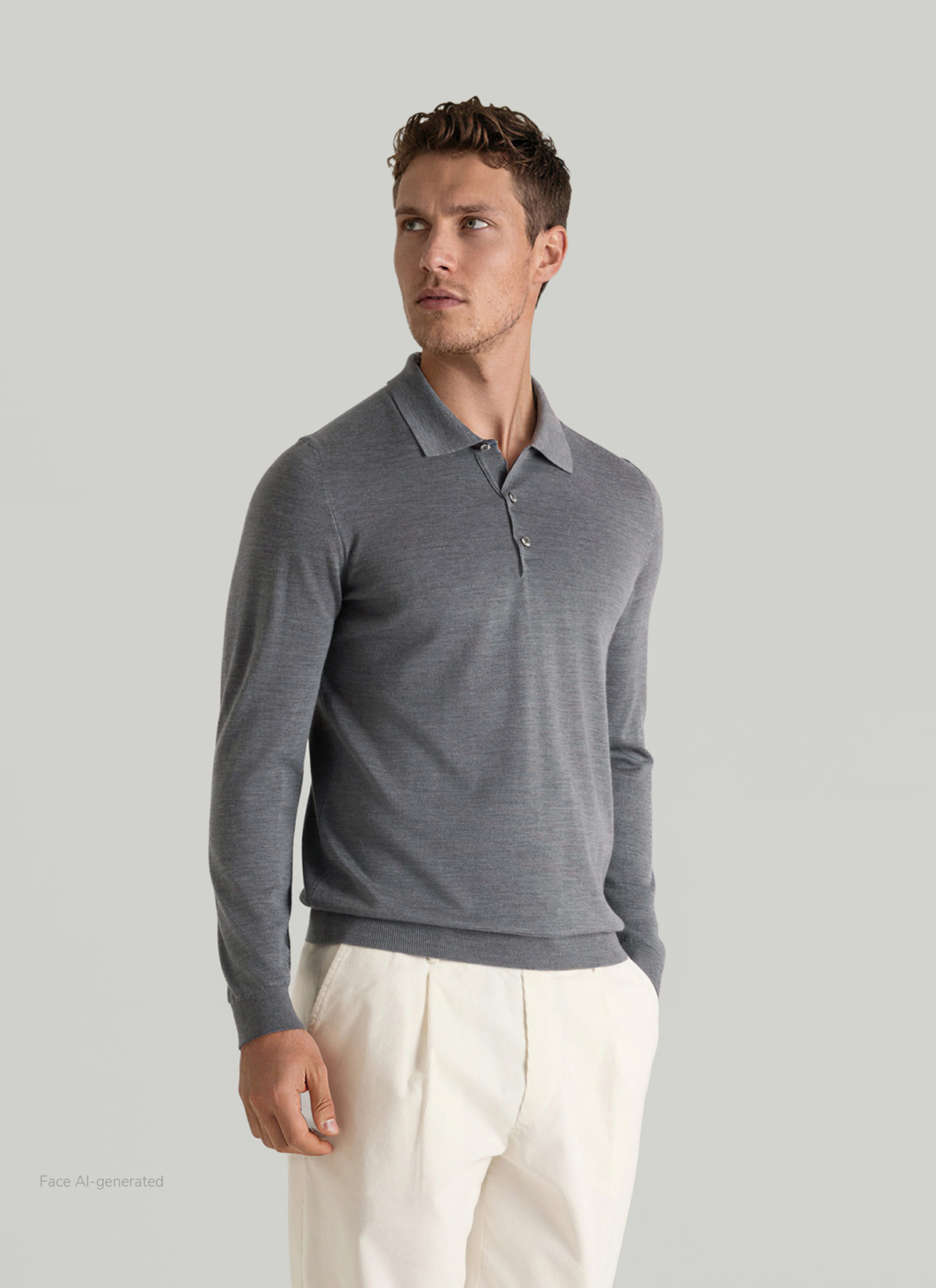 Pullover Polokragen, Shark Skin Frontansicht