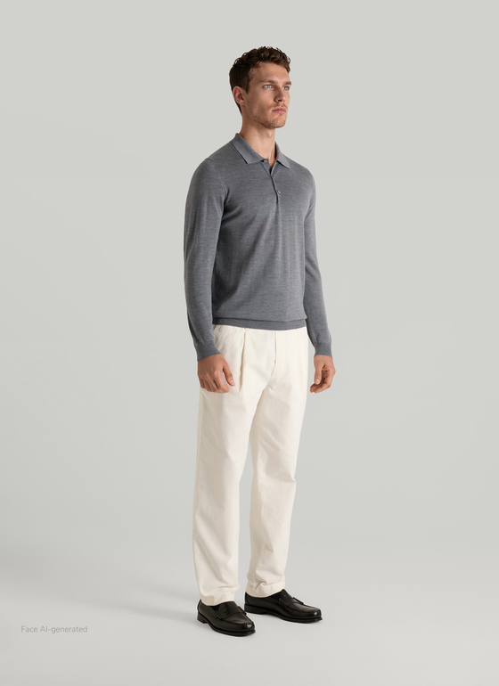 Pullover Polokragen Shark Skin Frontansicht