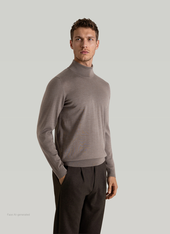 Pullover Rollkragen 1/1 Arm Cedar Wood Frontansicht