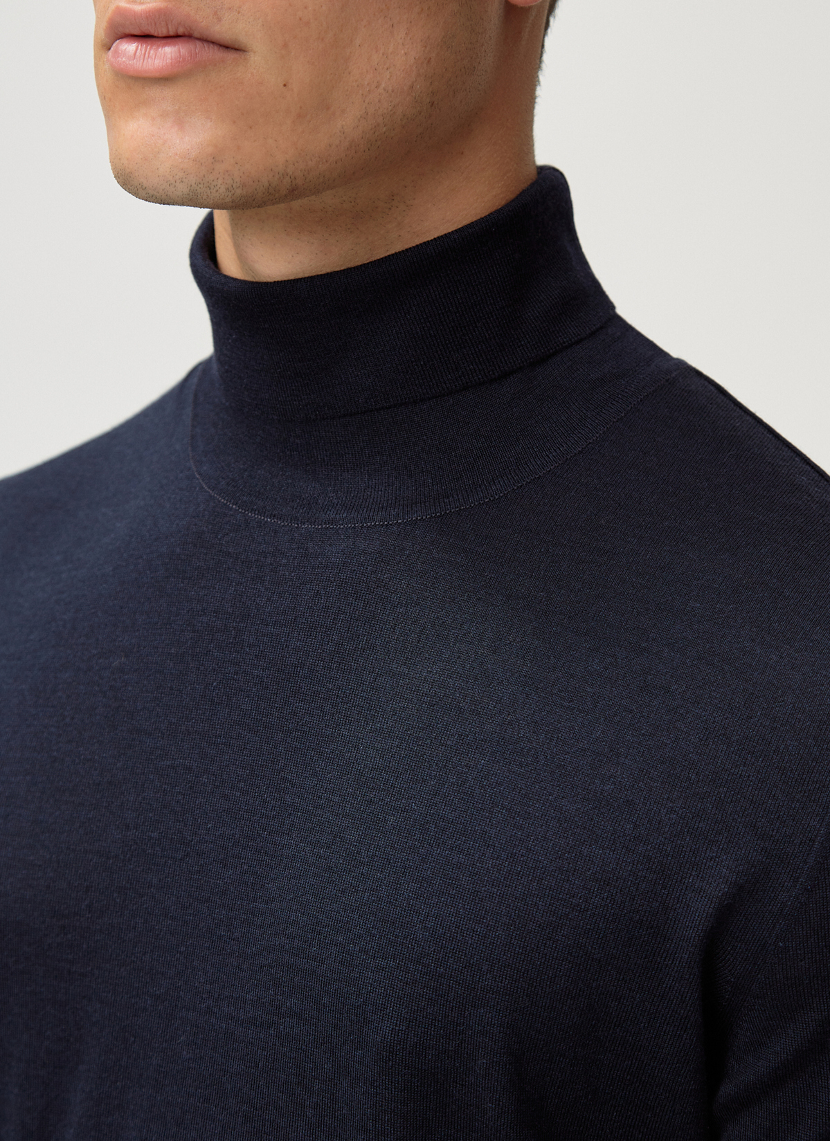 Pullover Rollkragen 1/1 Arm, Navy Detailansicht 2