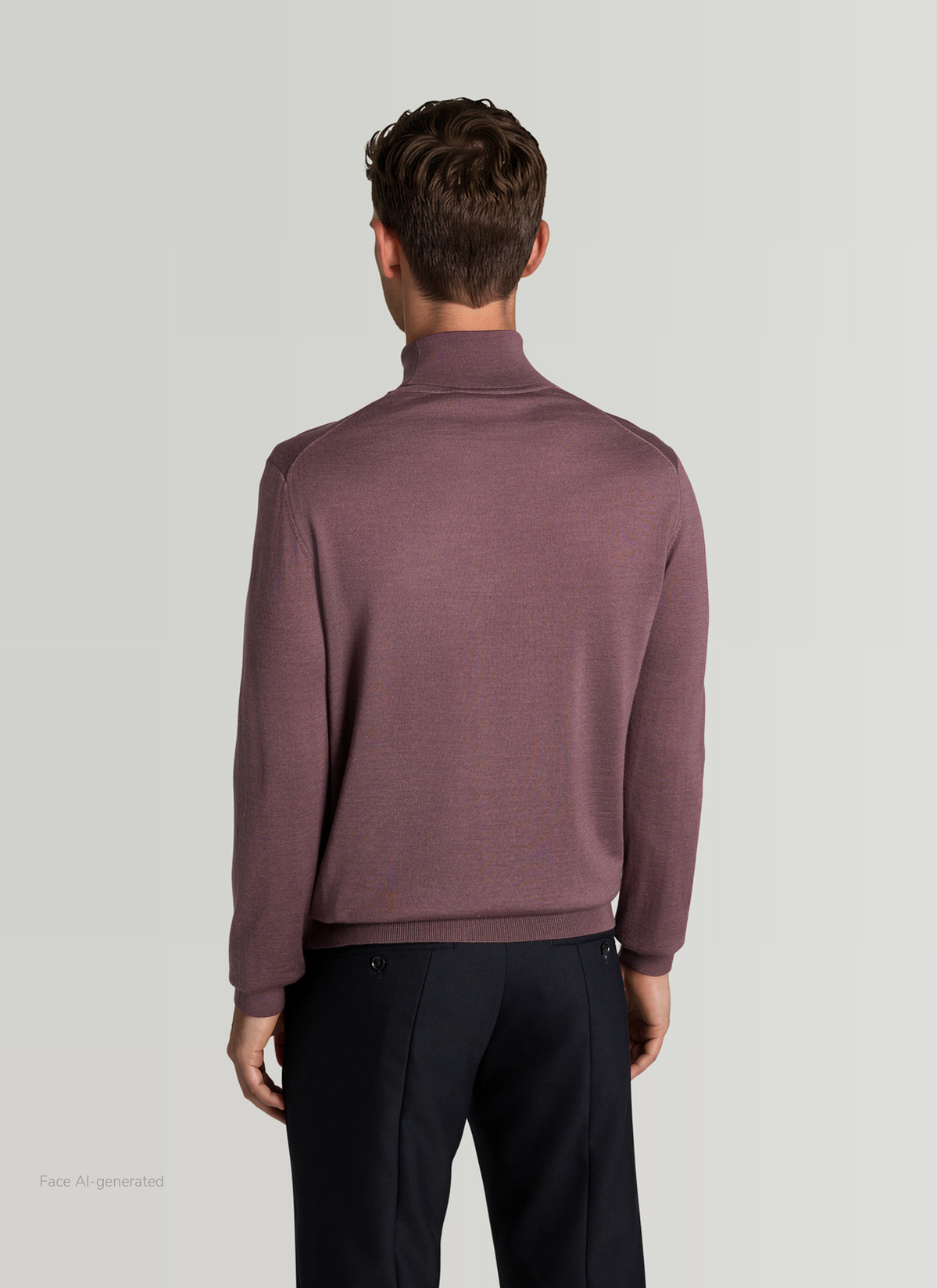 Pullover Rollkragen 1/1 Arm, Mellow Cherry Rückansicht