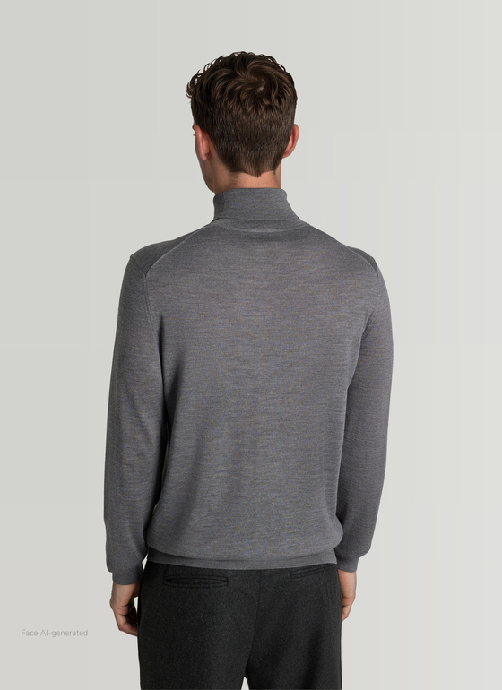 Pullover Rollkragen 1/1 Arm Shark Skin Frontansicht