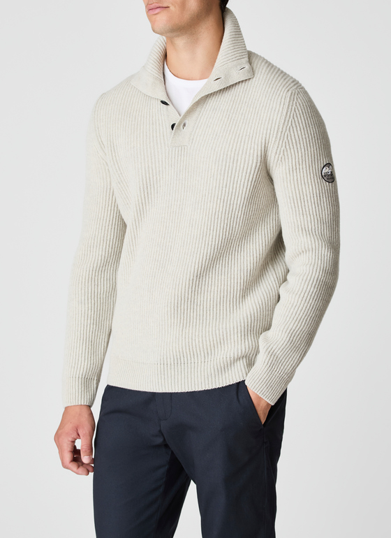 Pullover Troyer 1/1 Arm Mascarpone Cream Frontansicht