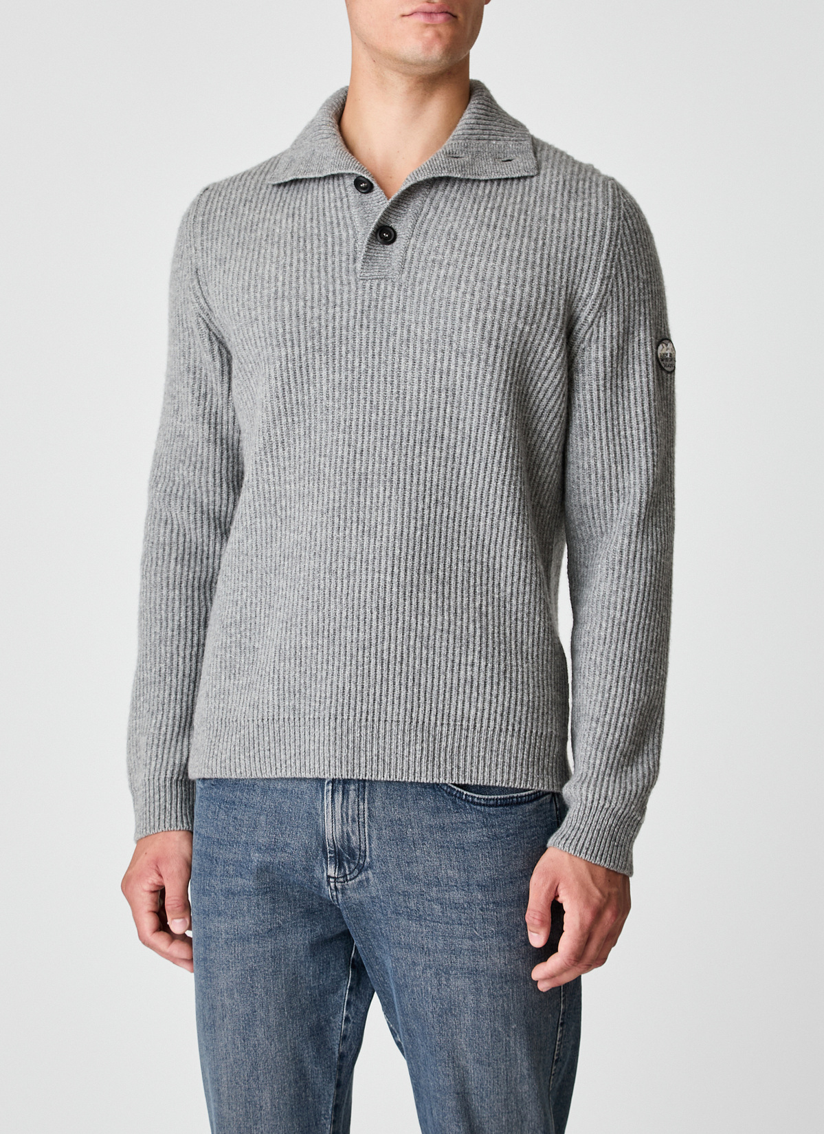 Pullover Troyer 1/1 Arm, Mercury Grey Detailansicht 1