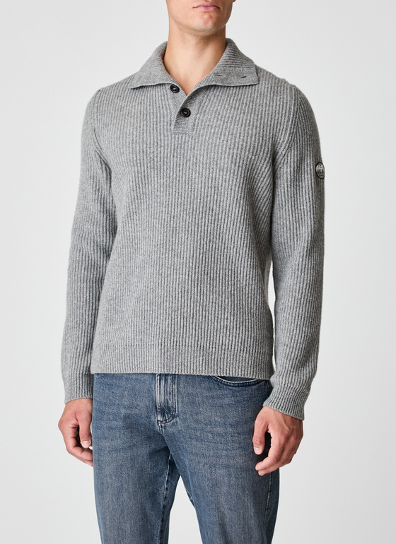 Pullover Troyer 1/1 Arm Mercury Grey Frontansicht
