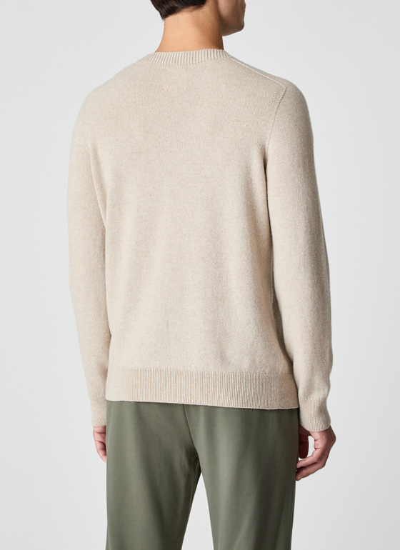 Pullover Rundhals 1/1 Arm Beige Frontansicht