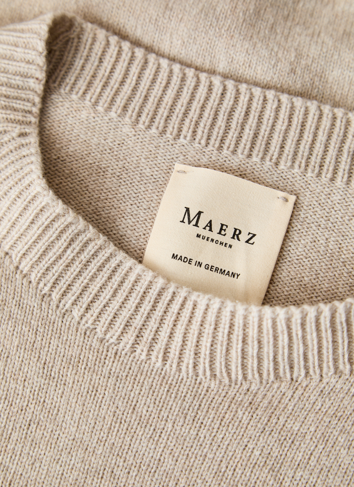Pullover Rundhals 1/1 Arm, Beige Detailansicht 2