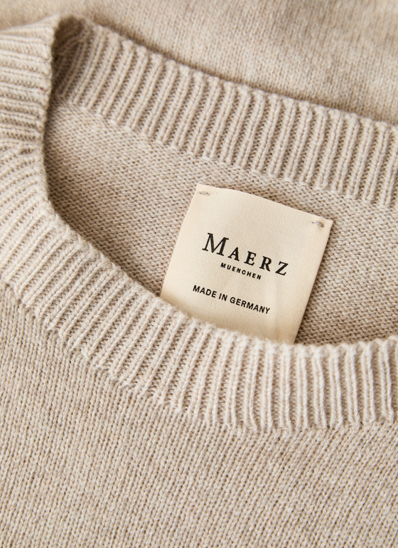 Pullover Rundhals 1/1 Arm Beige Frontansicht