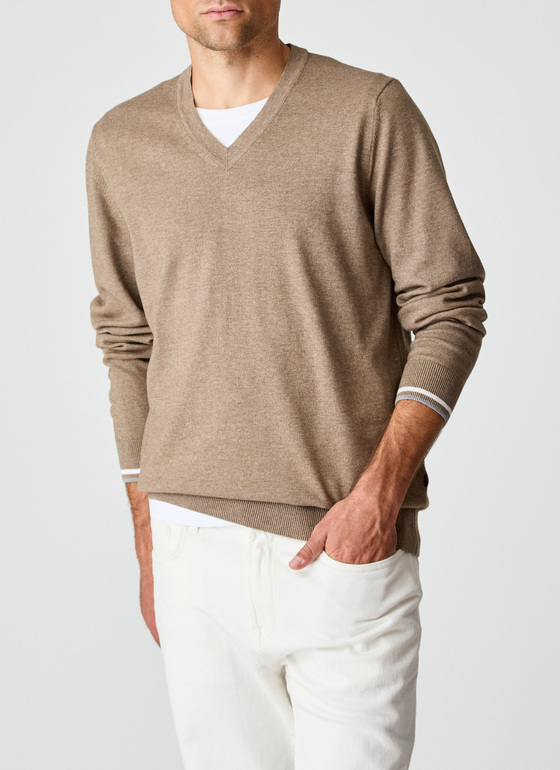 Pullover V-Ausschnitt 1/1 Arm Twig Frontansicht