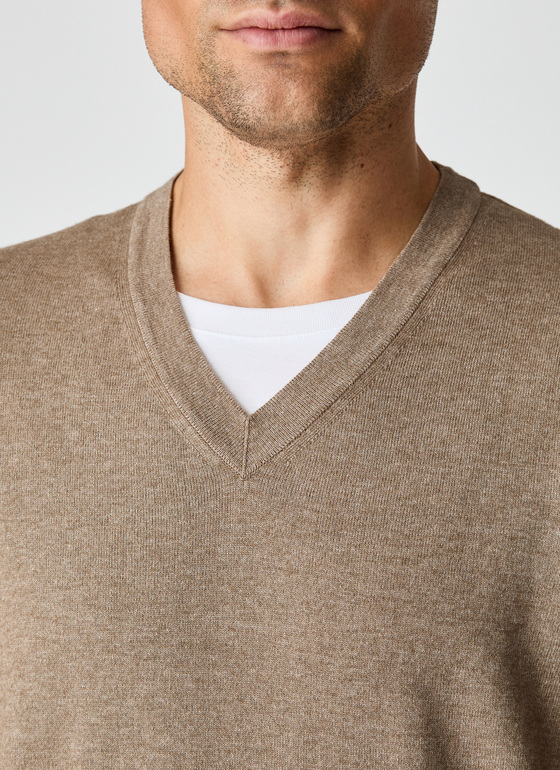 Pullover V-Ausschnitt 1/1 Arm Twig Frontansicht