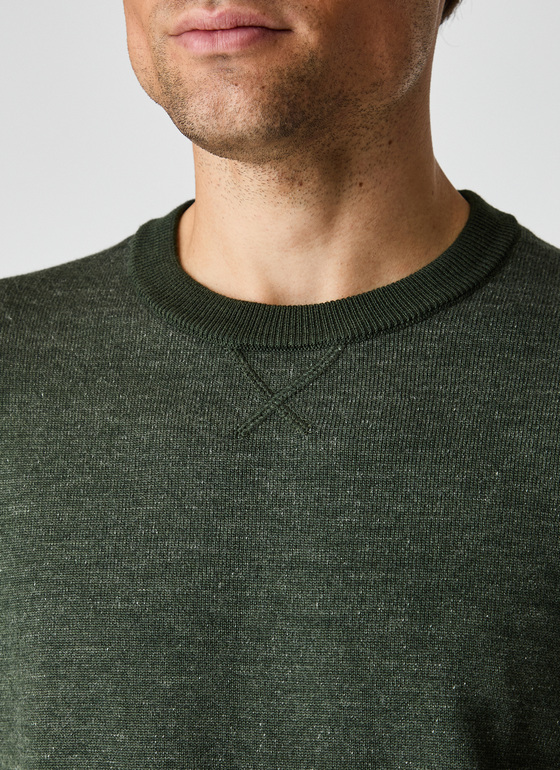Pullover Rundhals 1/1 Arm Moos Garden Frontansicht