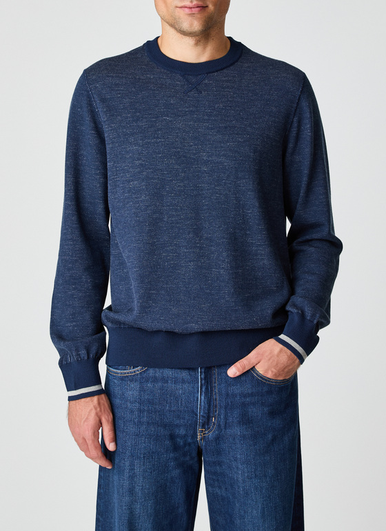 Pullover Rundhals 1/1 Arm New Indigo Frontansicht