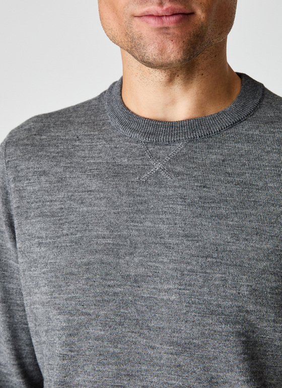 Pullover Rundhals 1/1 Arm Smoky Grey Frontansicht