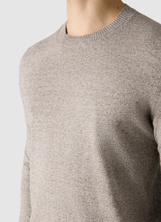 Pullover Rundhals 1/1 Arm Pale Brown Frontansicht