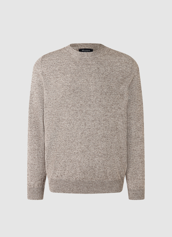 Pullover Rundhals 1/1 Arm Pale Brown Frontansicht