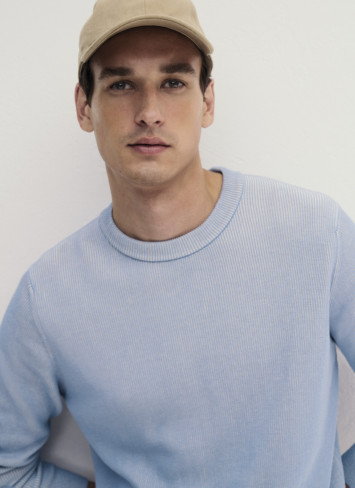 Pullover Rundhals 1/1 Arm, Blue Sky Frontansicht