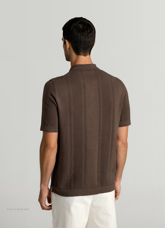 Poloshirt Nougat Frontansicht