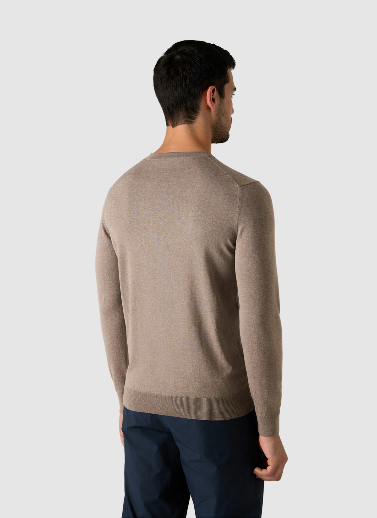 Pullover Rundhals 1/1 Arm, Pale Brown Rückansicht