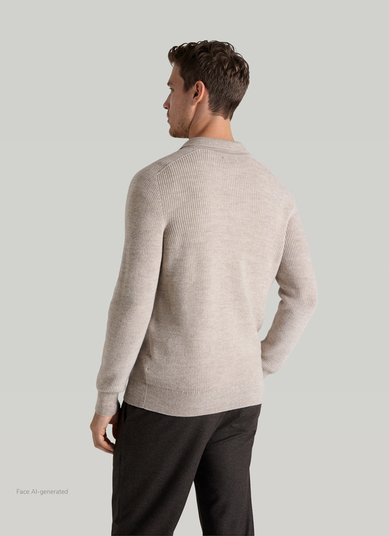 Pullover V-Ausschnitt 1/1 Arm Mascarpone Cream Frontansicht