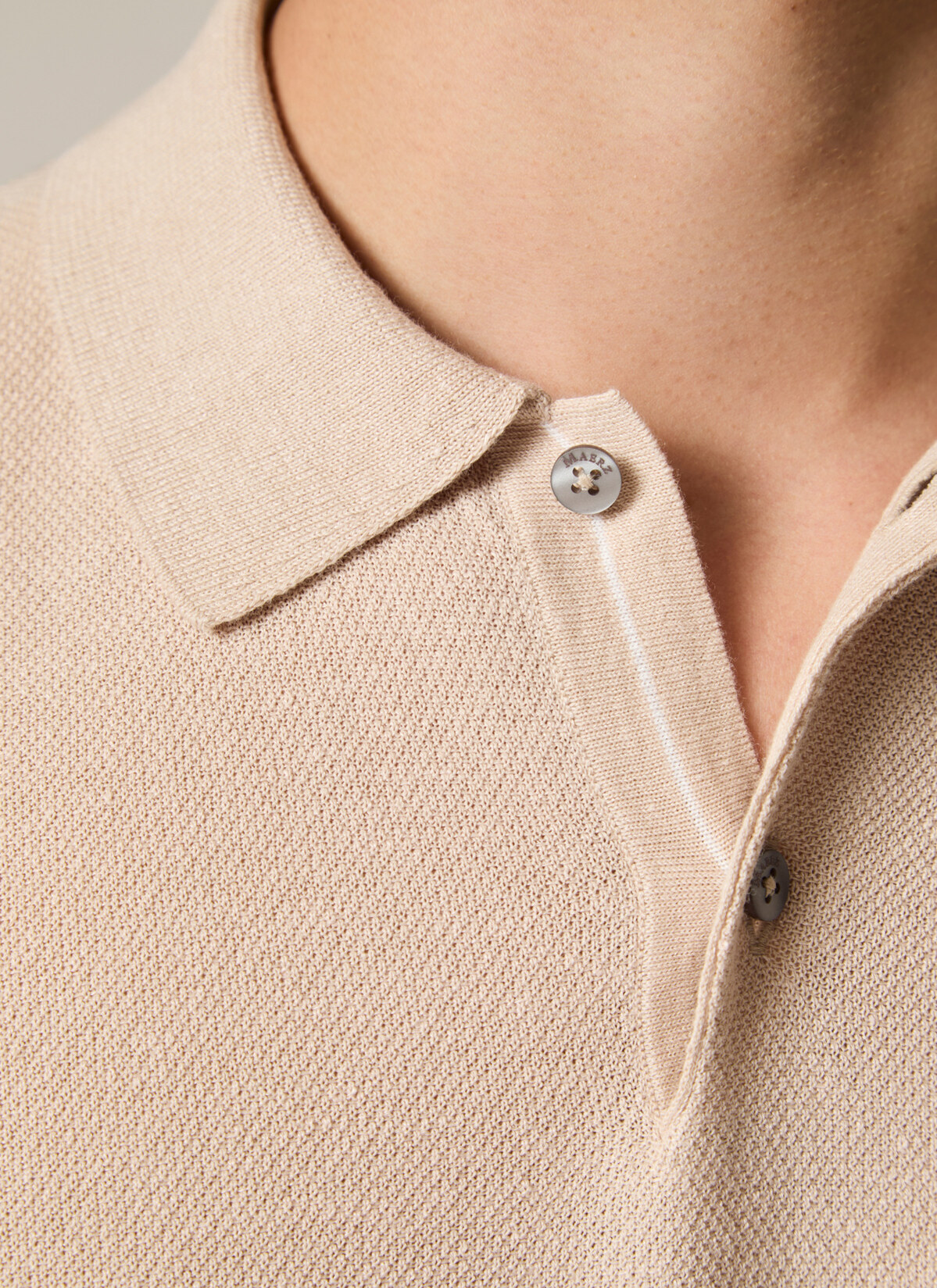 Pullover Polo 1/2 Arm, Iced Coffee Detailansicht 1