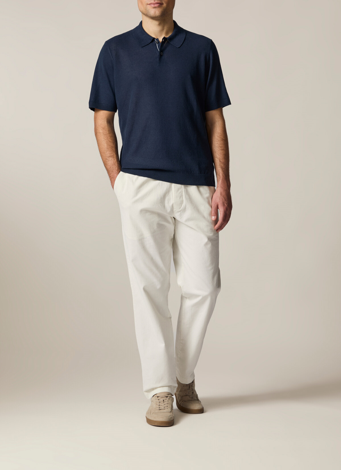 Pullover Polo 1/2 Arm, Deep Sea Detailansicht 2