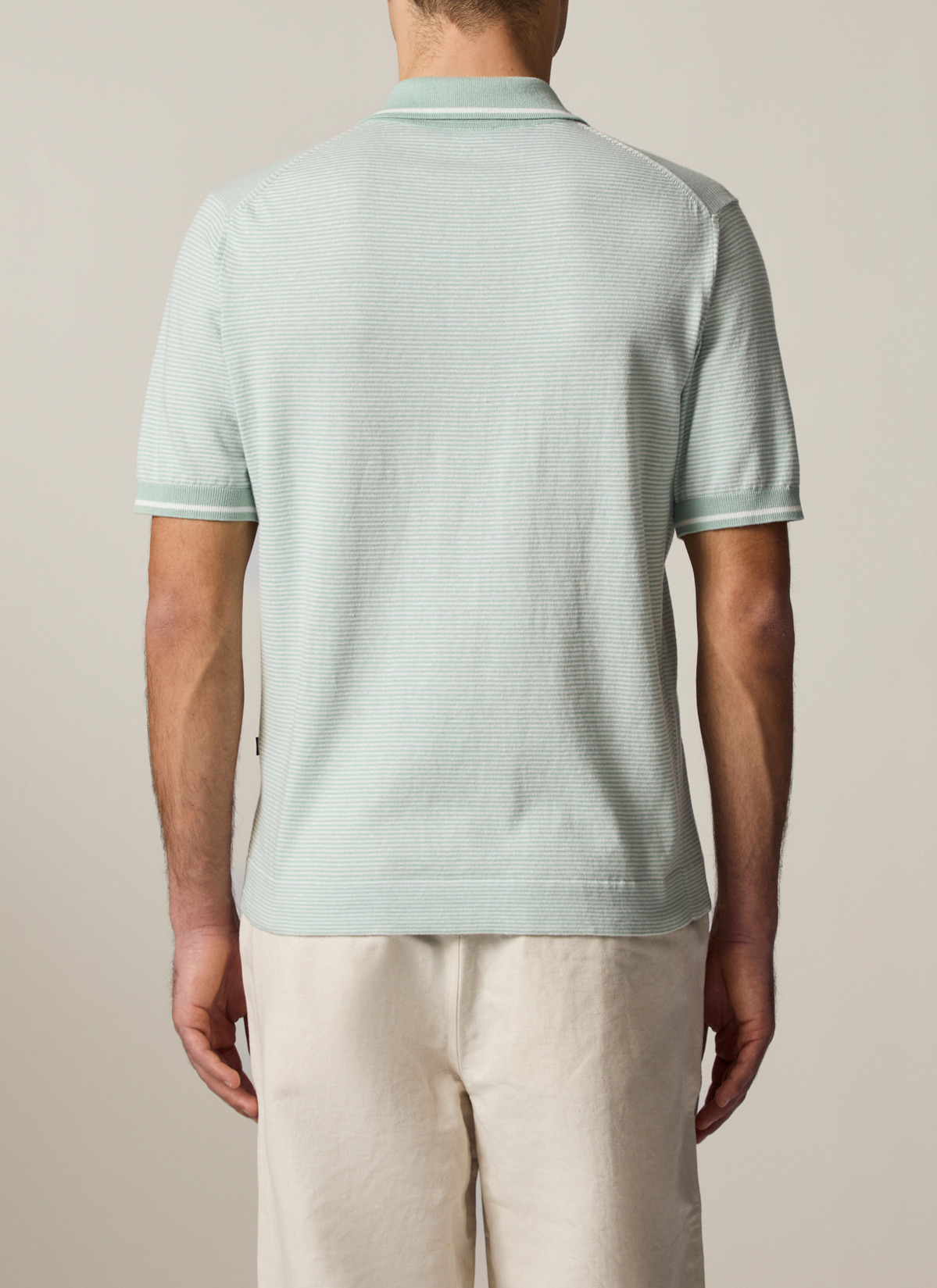 Pullover Polo 1/2 Arm, Iced Mint Rückansicht
