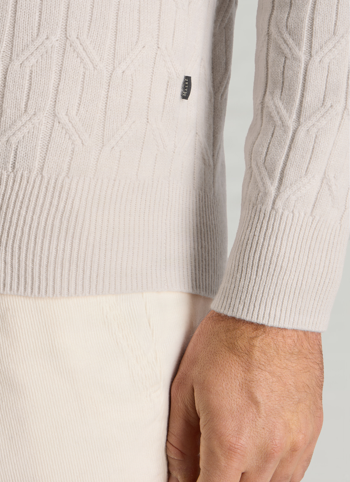 Pullover Rundhals 1/1 Arm, Mascarpone Cream Detailansicht 1