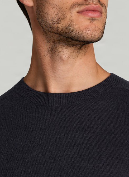 Pullover Rundhals 1/1 Arm, Navy Detailansicht 1