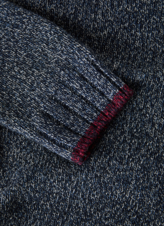 Pullover Rundhals 1/1 Arm Navy Frontansicht