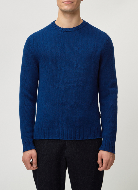 Pullover Rundhals 1/1 Arm Cobalt Blue Frontansicht