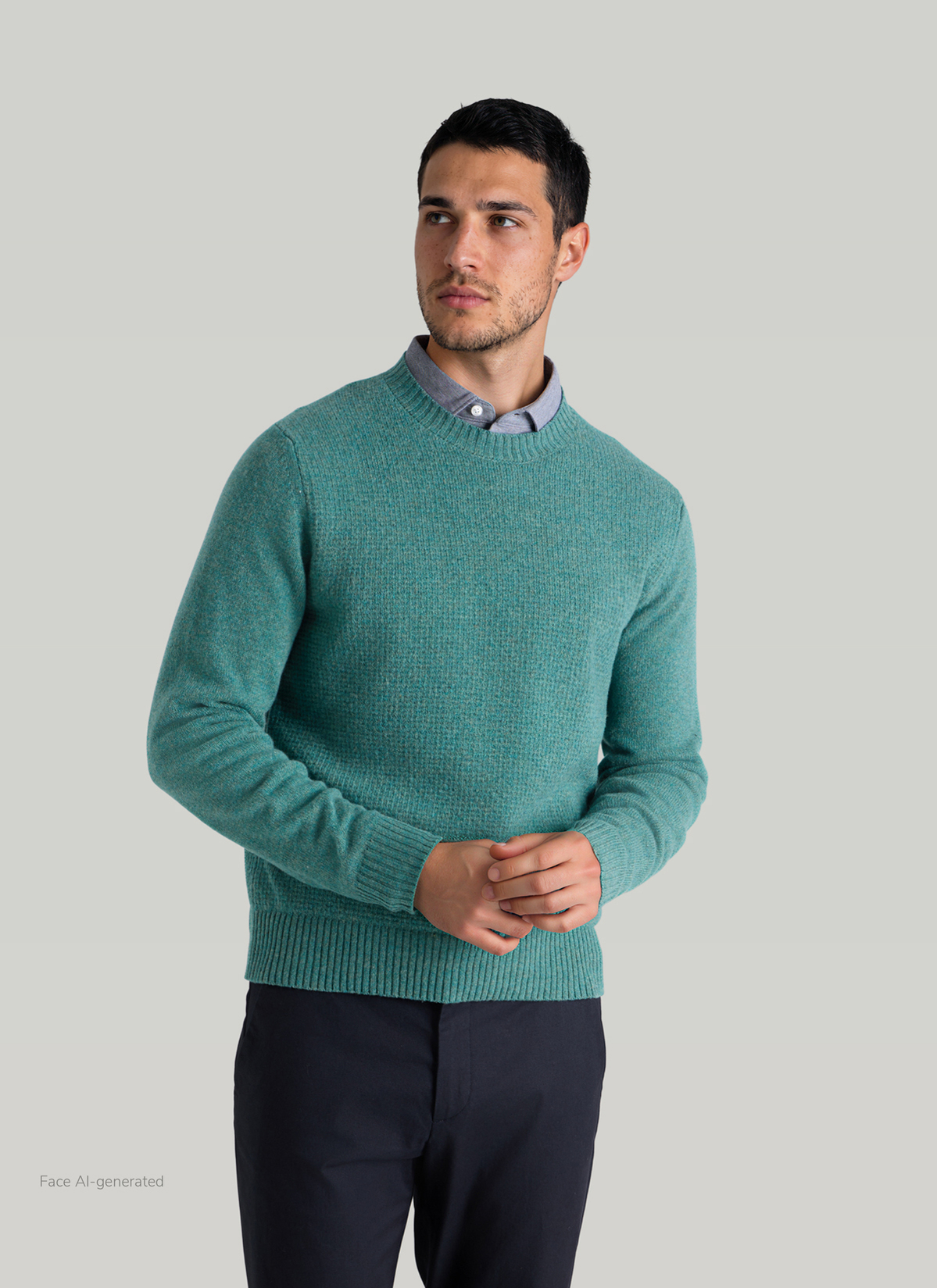 Pullover Rundhals 1/1 Arm, Foggy Wood Detailansicht 2