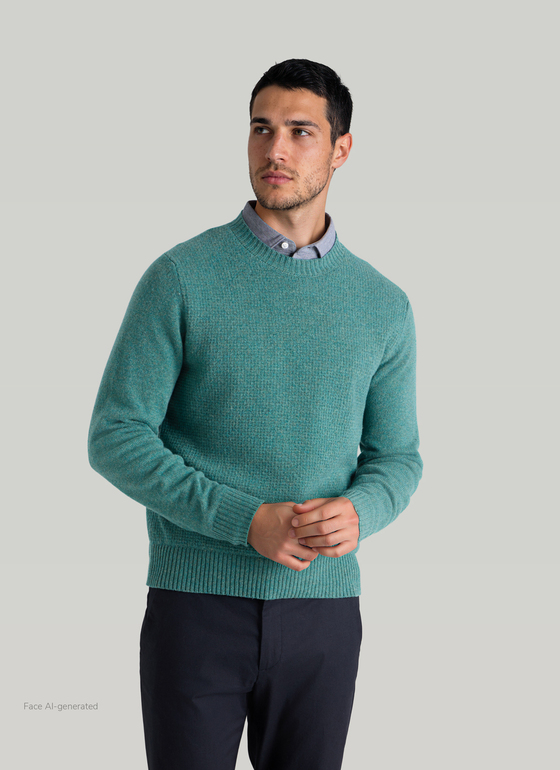 Pullover Rundhals 1/1 Arm Foggy Wood Frontansicht