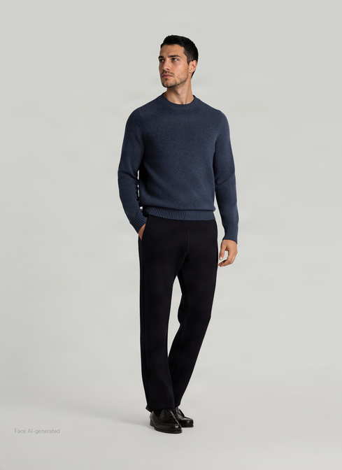 Pullover Rundhals 1/1 Arm, Midnight Blue Detailansicht 2