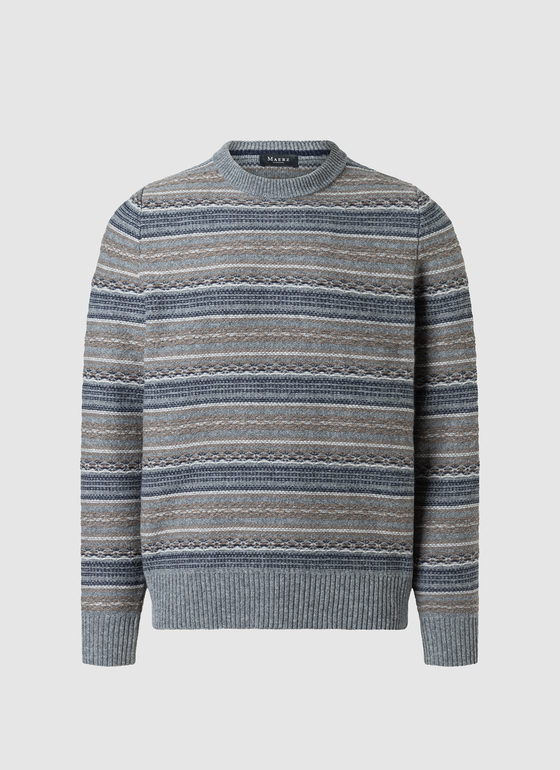 Pullover Rundhals 1/1 Arm Shark Skin Frontansicht