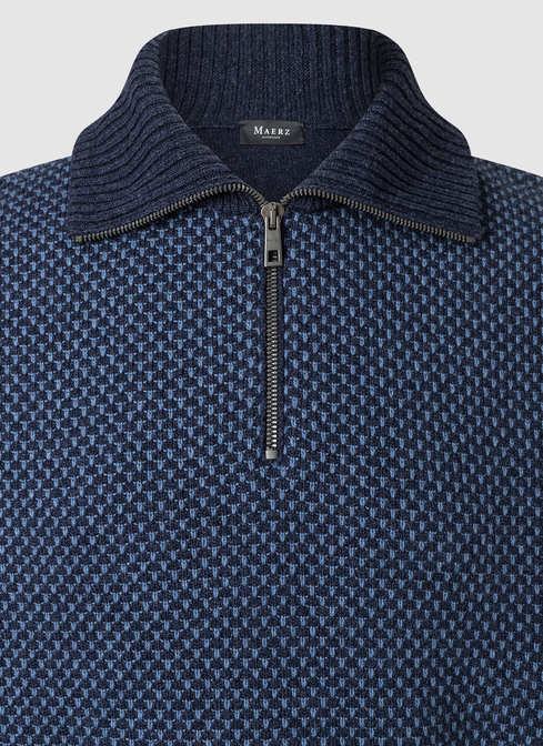 Pullover Troyer 1/1 Arm, Midnight Blue Detailansicht 1