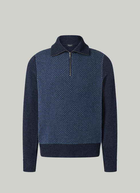 Pullover Troyer 1/1 Arm, Midnight Blue 