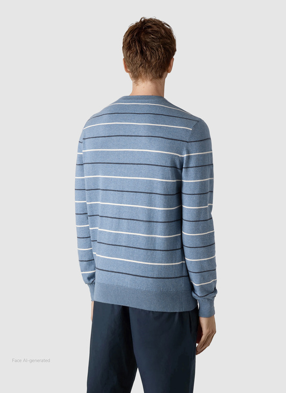 Pullover Rundhals 1/1 Arm Blue Sky Frontansicht