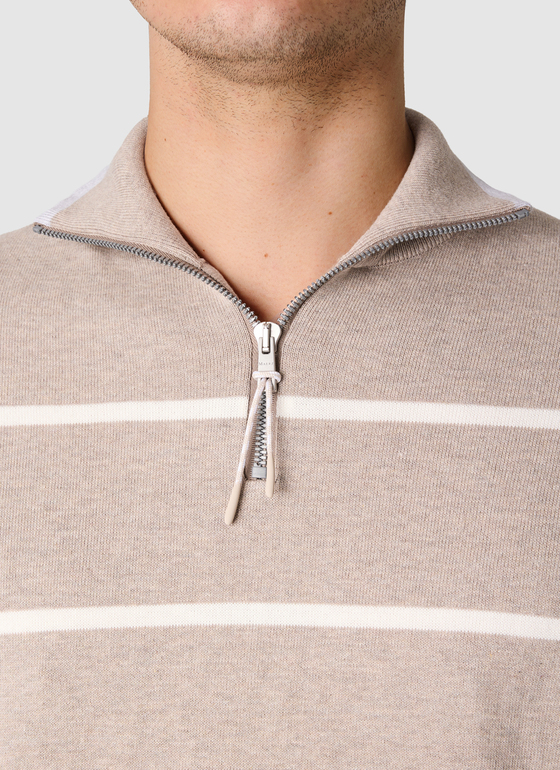 Pullover Troyer 1/1 Arm Light Almond Frontansicht