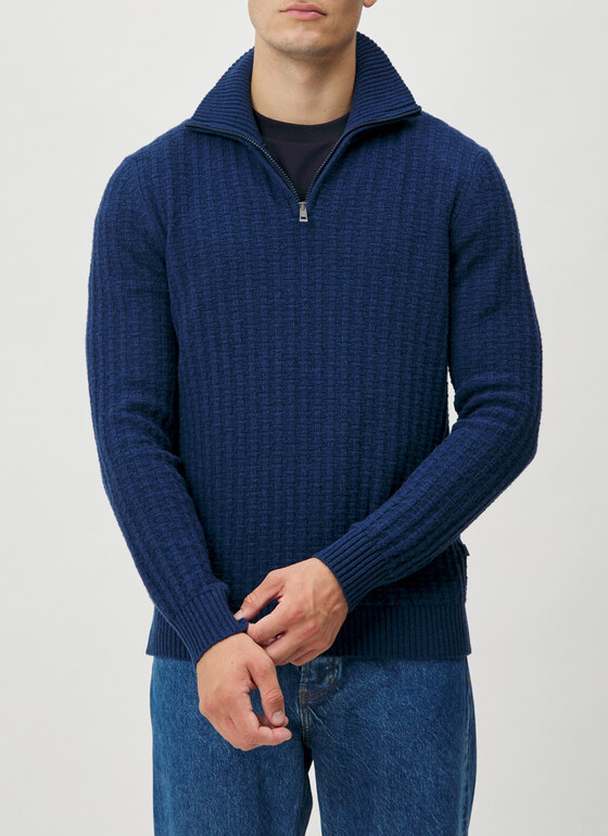 Pullover Troyer 1/1 Arm Dusk Blue Frontansicht