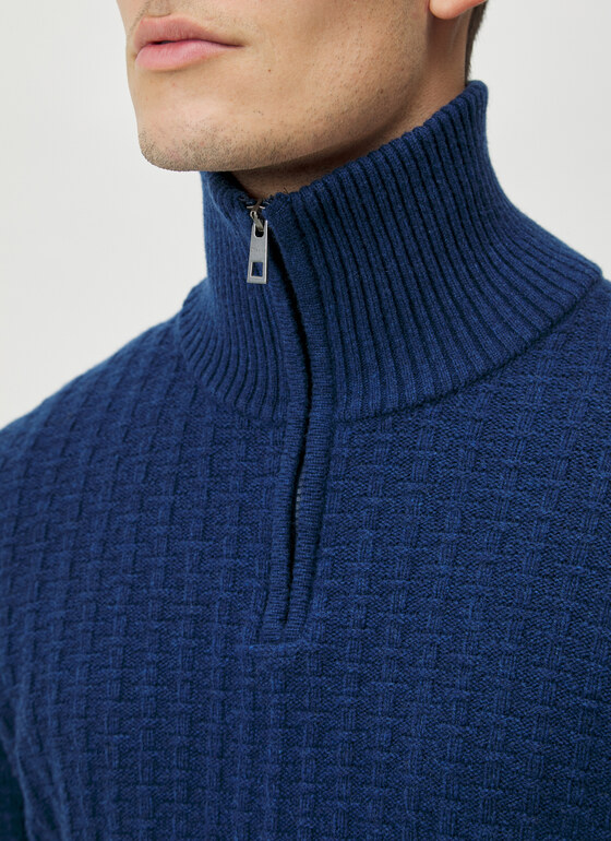 Pullover Troyer 1/1 Arm Dusk Blue Frontansicht