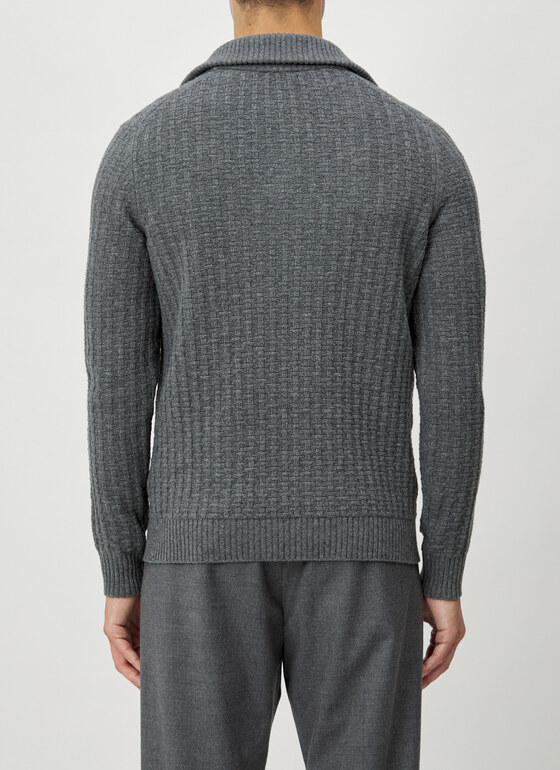 Pullover Troyer 1/1 Arm Grey Rock Frontansicht