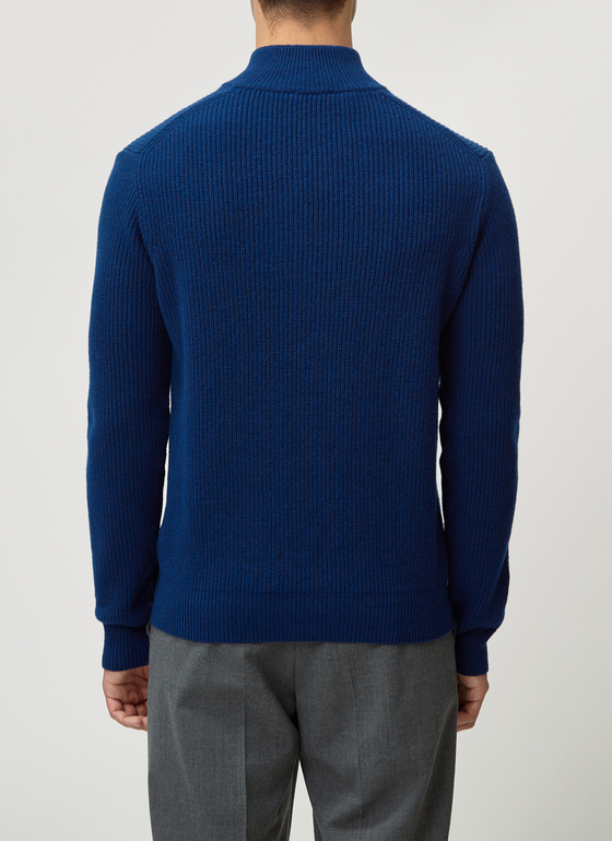 Pullover Troyer 1/1 Arm Cobalt Blue Frontansicht