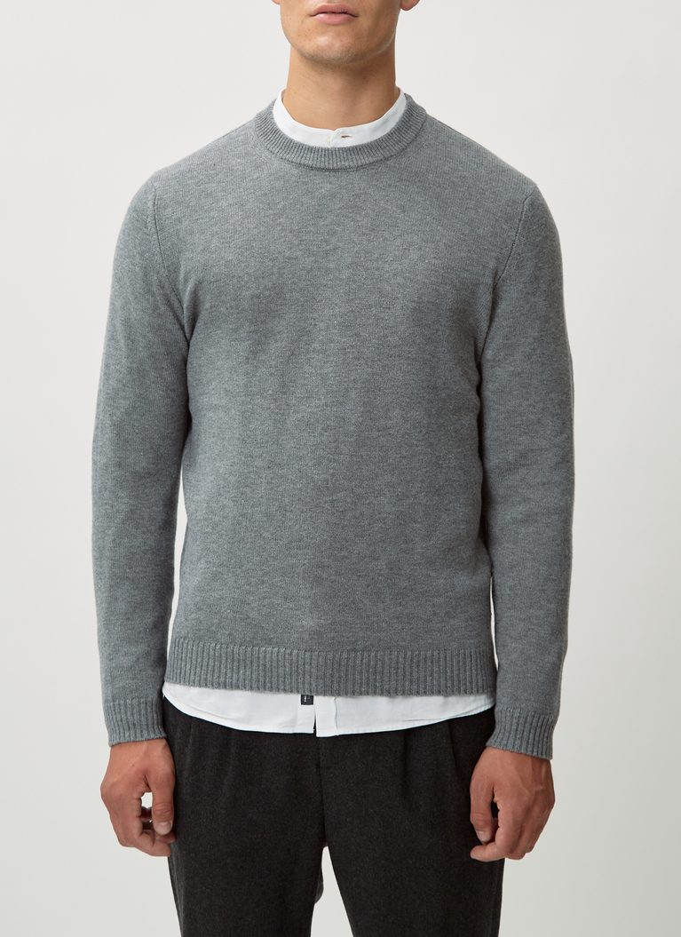 Pullover Rundhals 1/1 Arm, Mercury Grey Detailansicht 1