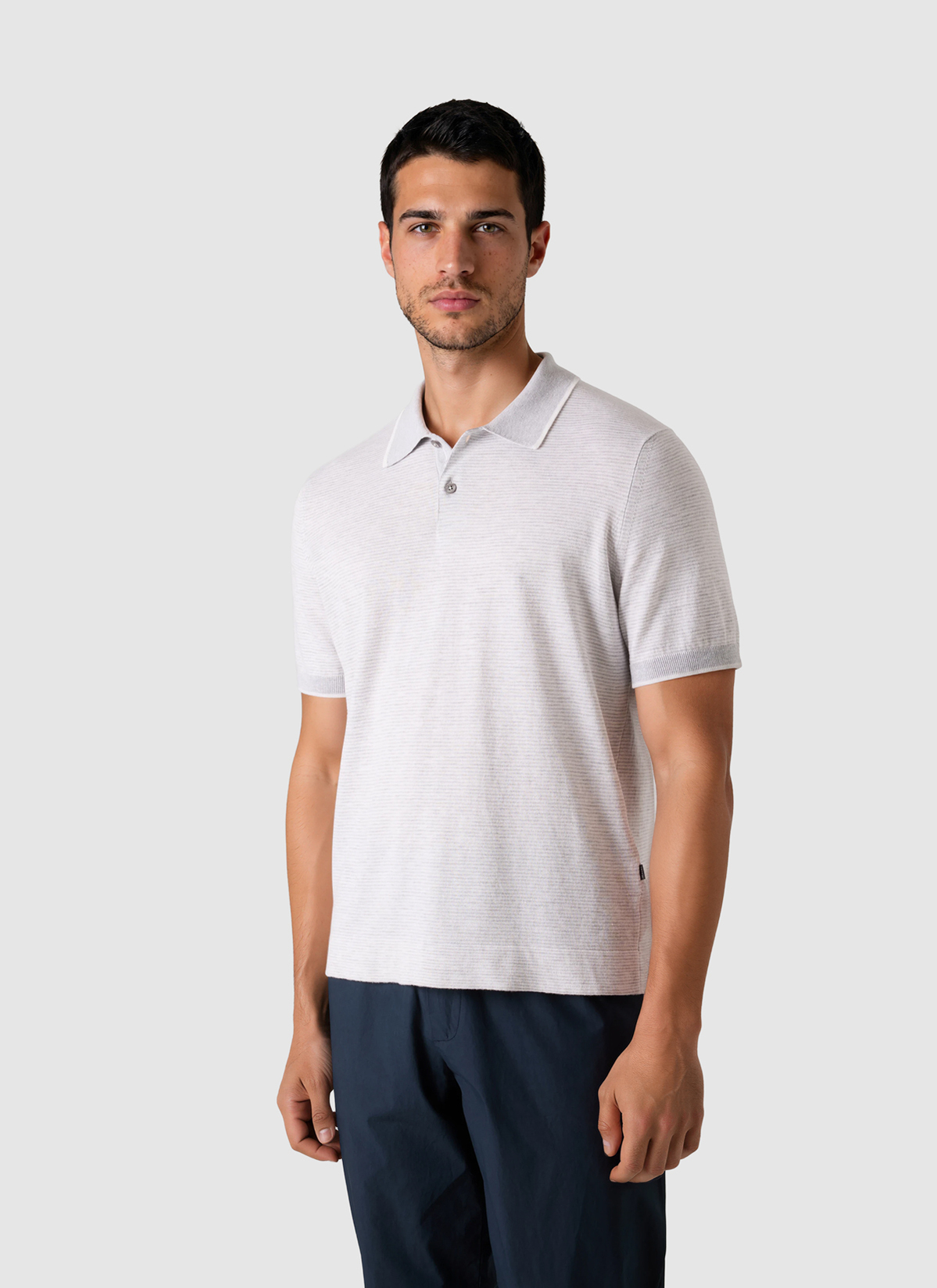 Pullover Polo 1/2 Arm, Clear Silver Detailansicht 2